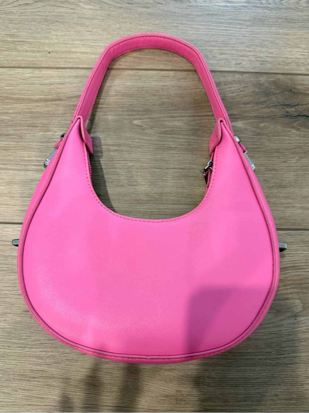 Hot Pink Crescent Shoulder Bag - Women's Stylish Hobo
